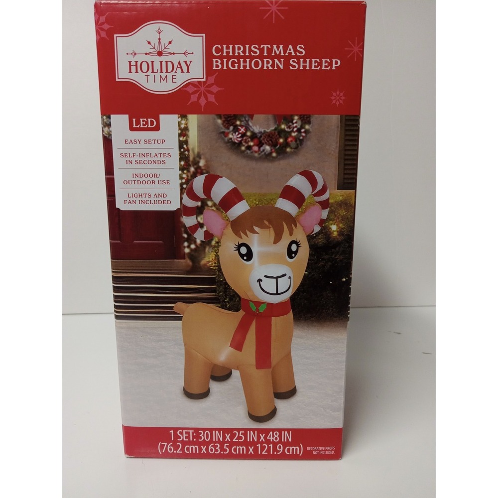 Holiday Time Christmas Bighorn Sheep Airblown Yard Inflatable 48" LED Easy Setup